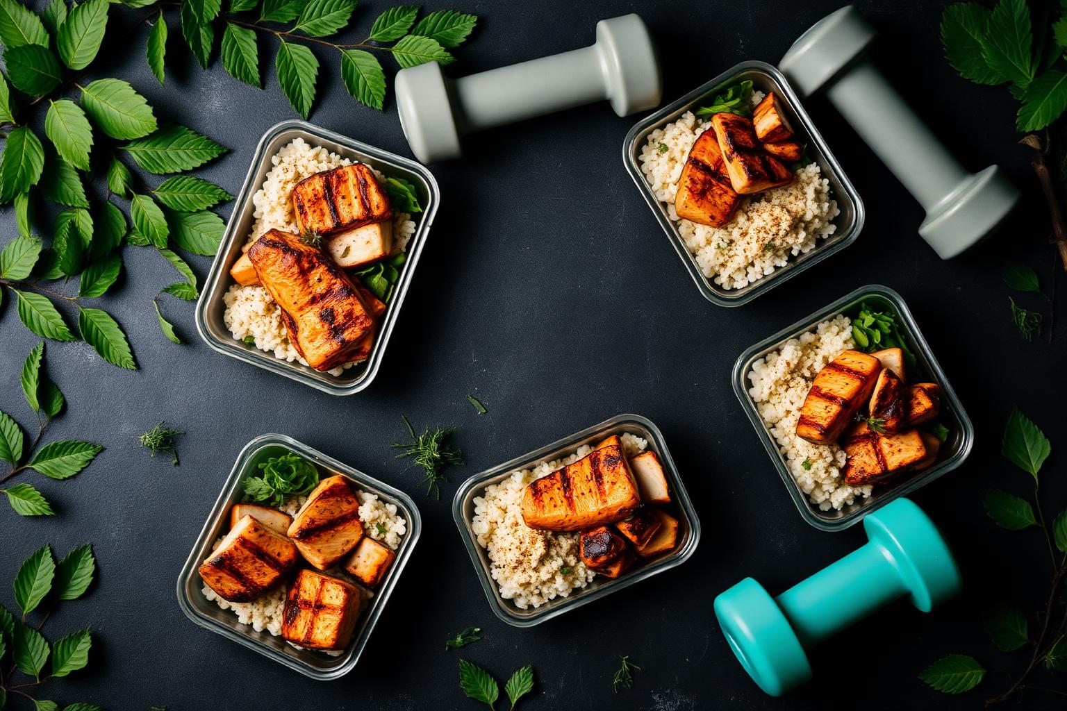 Marmitas NutriChef premium com frango, purê, arroz e legumes